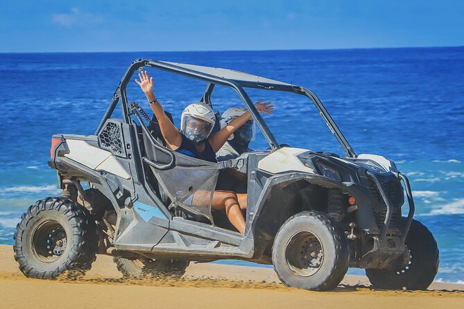 Beach and Desert UTV Tour in Cabo - Getting fitted for helmets, goggles, and water