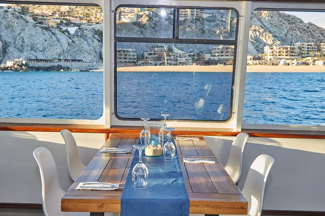 Cabo Sunset Dinner Cruise with Live Music & Open Bar on Cabo Wave - What dinner includes and how the meal works