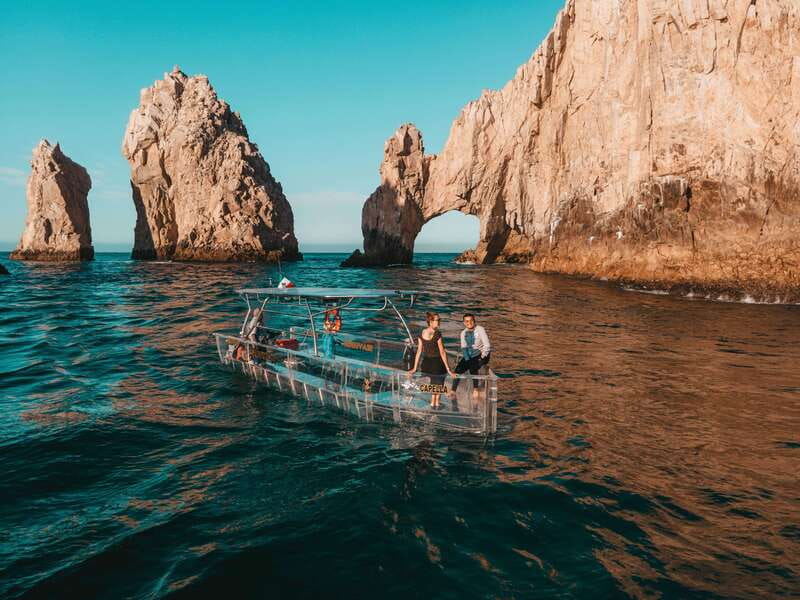 Discover Cabo San Lucas Clear Boat Glass Factory & Tequila - The glass-bottom boat and Cabo’s famous Arch