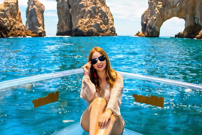 Glass-bottom Boat Experience in Los Cabos Bay - A glass floor with a view of Cabo Bay