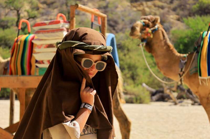 Los Cabos: Camel Ride in the Canyon & Thrilling Water-Slides - Riding through the green floor of El Tule Canyon