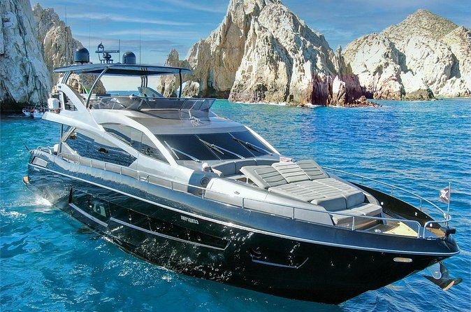 Luxury Black Yacht in Cabo - The Pacific coast for rocks and seasonal wildlife