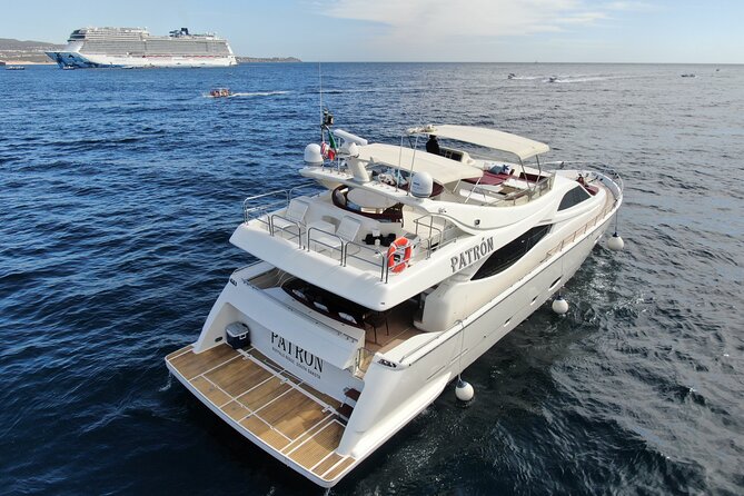 Luxury Yacht Charter in Cabo San Lucas - Ferretti 88ft. - Anchoring at Medano Beach for water time