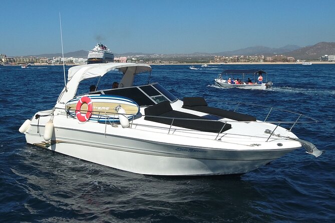 Private 3hr Yacht Cruise in Cabo San Lucas all included - Pelican Rock gives the cruise its first splash