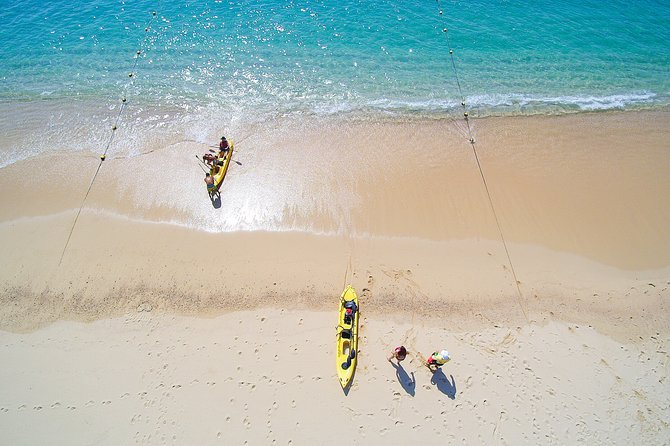 Private Glass bottom Kayak and snorkel at two Bays - Santa María Bay: your first paddle