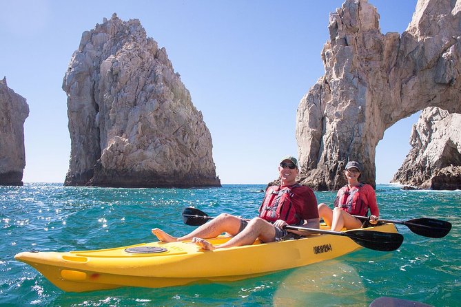 Private Los Cabos Arch and Playa del Amor Tour by Glass Bottom Kayak - Paddling from the beach to Pelican Rock