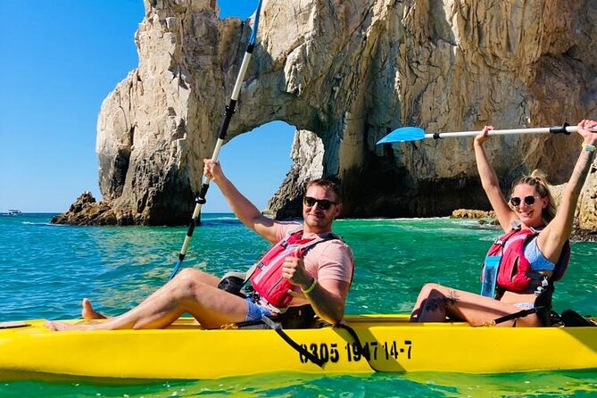 Private Los Cabos Arch & Playa del Amor tour by Glass bottom kayak - Pelican Rock and the first look below the surface