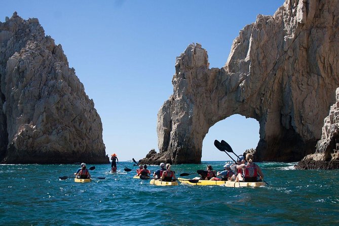Private Los Cabos Arch & Playa del Amor tour by Glass bottom kayak - A look toward Divorce Beach