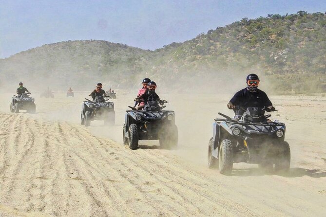 Ride through Bajas wild beauty—from desert trails to ocean views. - Riding the dry riverbeds and mountain paths