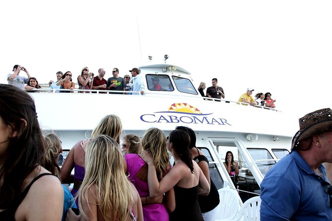 Tacos buffet & Open Bar Cruise! Los Cabos Round Transportation - The mood on board: music, dancing, and easygoing fun