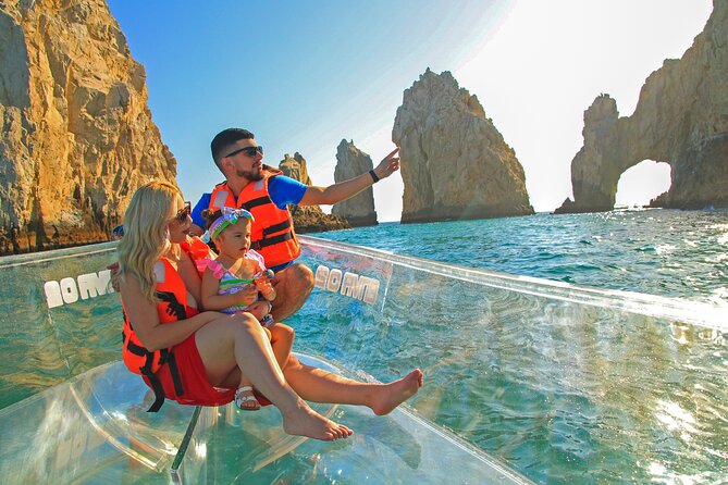 Tours in Cabo, Paseo al Arco and Fin de la Tierra in the only Clear Boat - Seeing Lovers Beach and Divorce Beach from the water