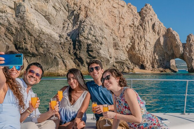 Whale Watching & Arch Catamaran Cruise in Cabo San Lucas - Cabo’s Arch from the front netting