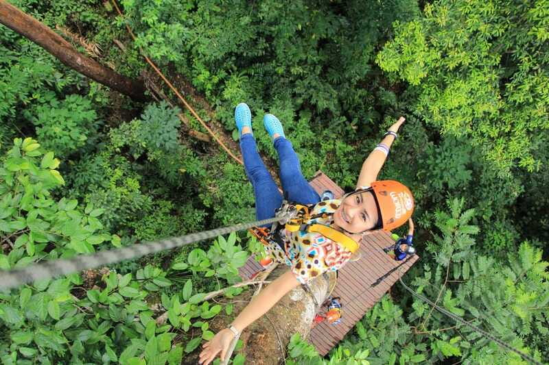 Zip-line outdoor adventure the ultimate experience - Suspension bridge and rappelling add variety